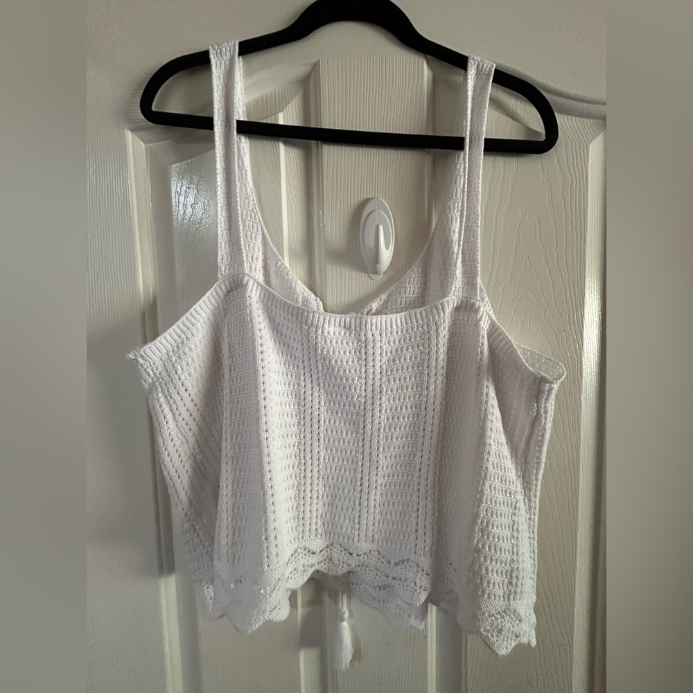 White Lace Trim Women’s Top
